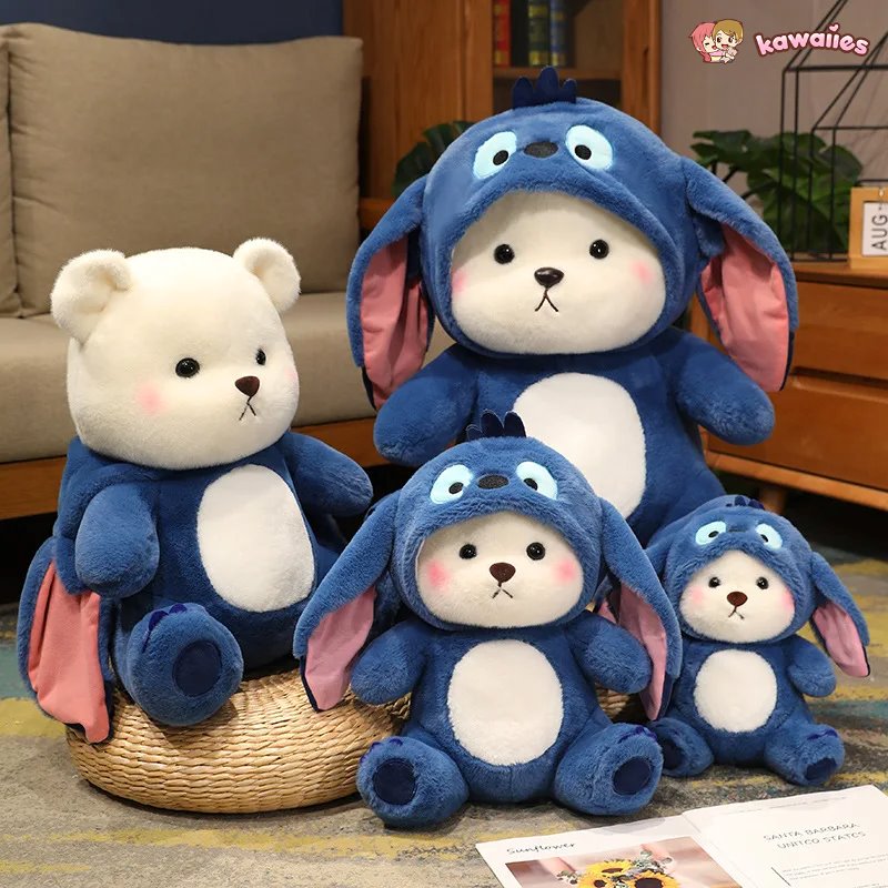 Fuzzy Hvidt Bamse-Dress til Esel - Krammedyr
