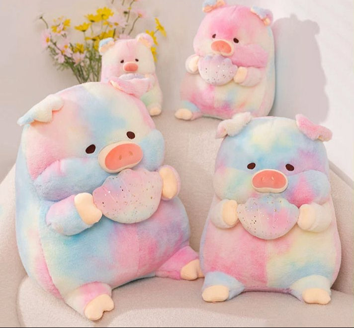 Galaxy Regnbåge Grisliknande Mussla Plush Figur