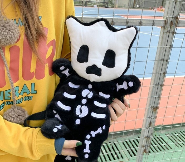 Mini Skelet Plush Rygsæk – Fløjtende Design