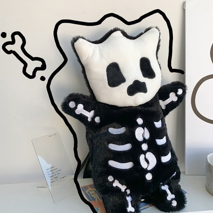 Mini Skelet Plush Rygsæk – Fløjtende Design