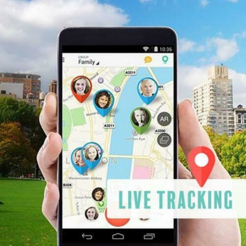 Mini GPS-enhet för spårning av barn med platsspårning i realtid och SOS-funktion