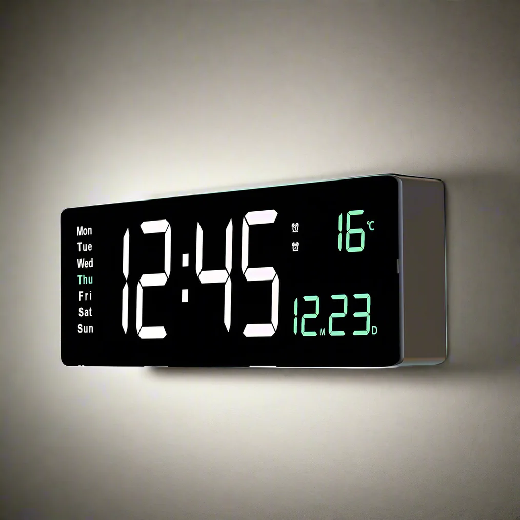 Färgglad digital akrylklocka | Modern LED-klocka med USB