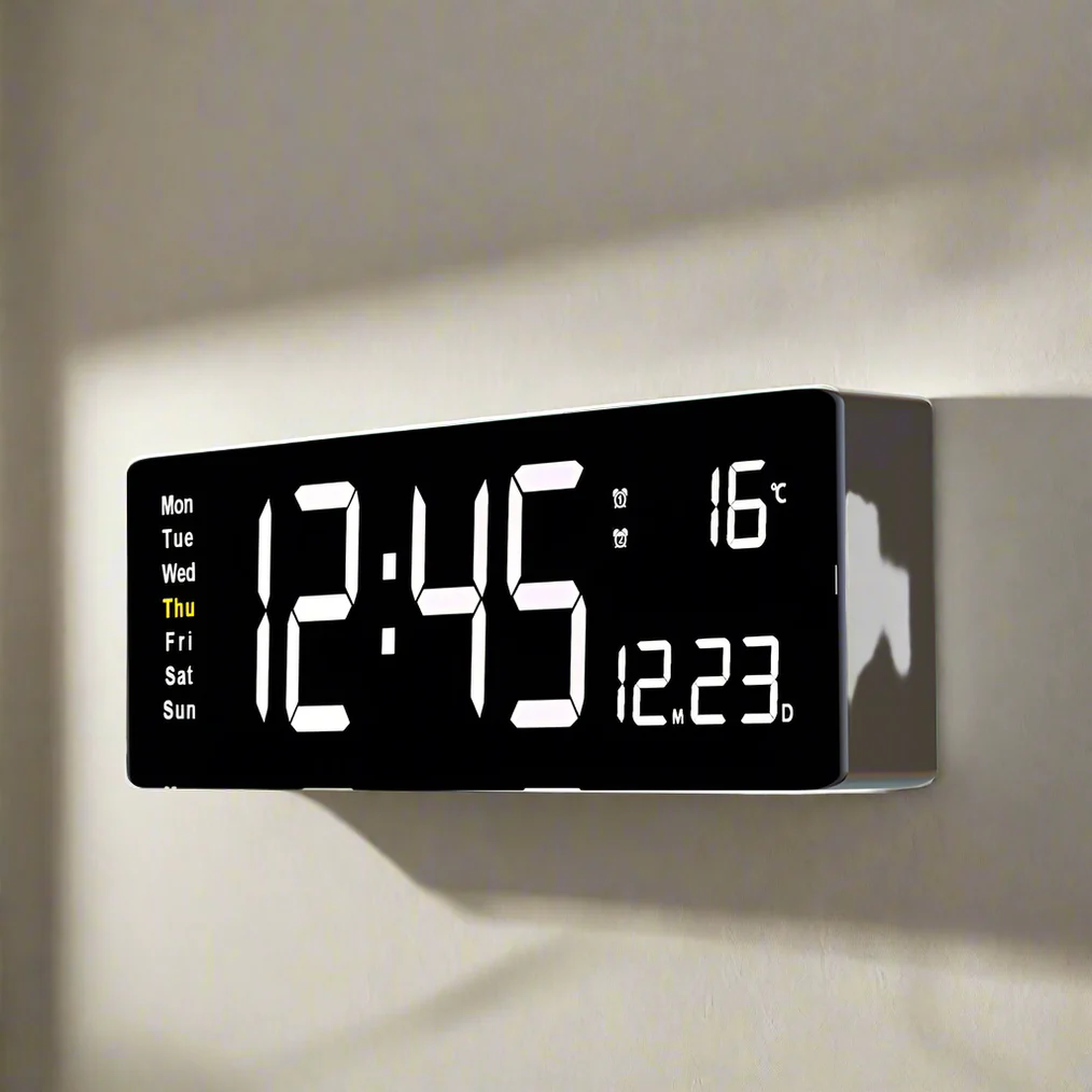 Färgglad digital akrylklocka | Modern LED-klocka med USB