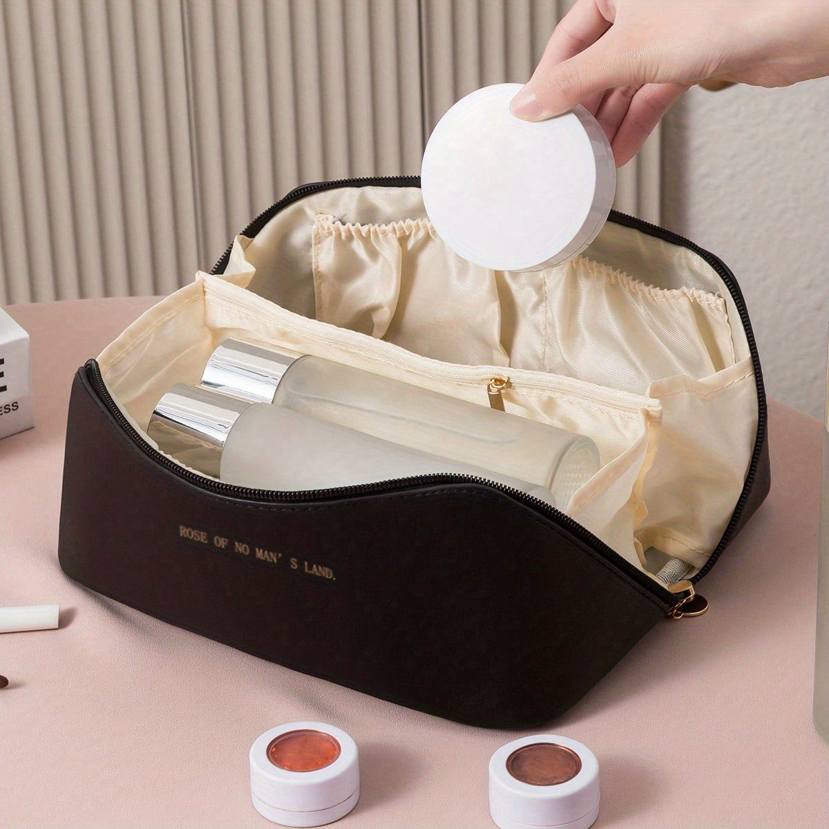 Makeup Organizer med Lynlås – Luksus Kosmetik Taske til Rejser