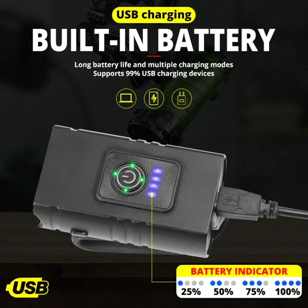 Uppladdningsbara USB MTB-framlyktor med starkt LED-ljus