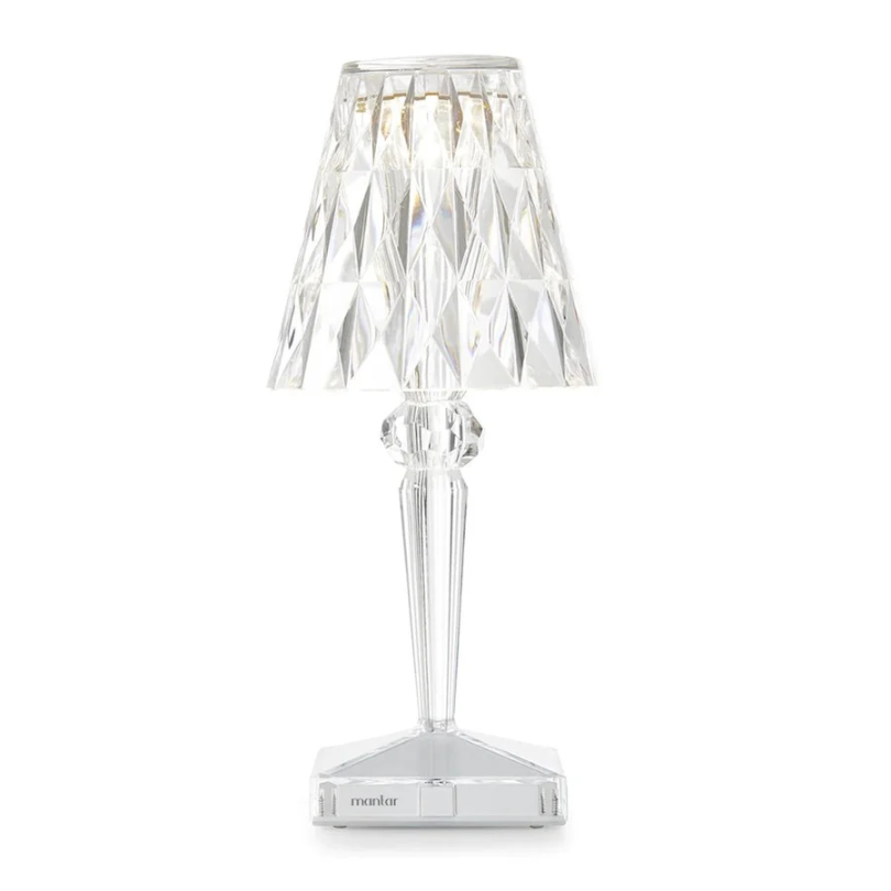 Dekorativ modern bordslampa i kristall med varmvitt ljus E27