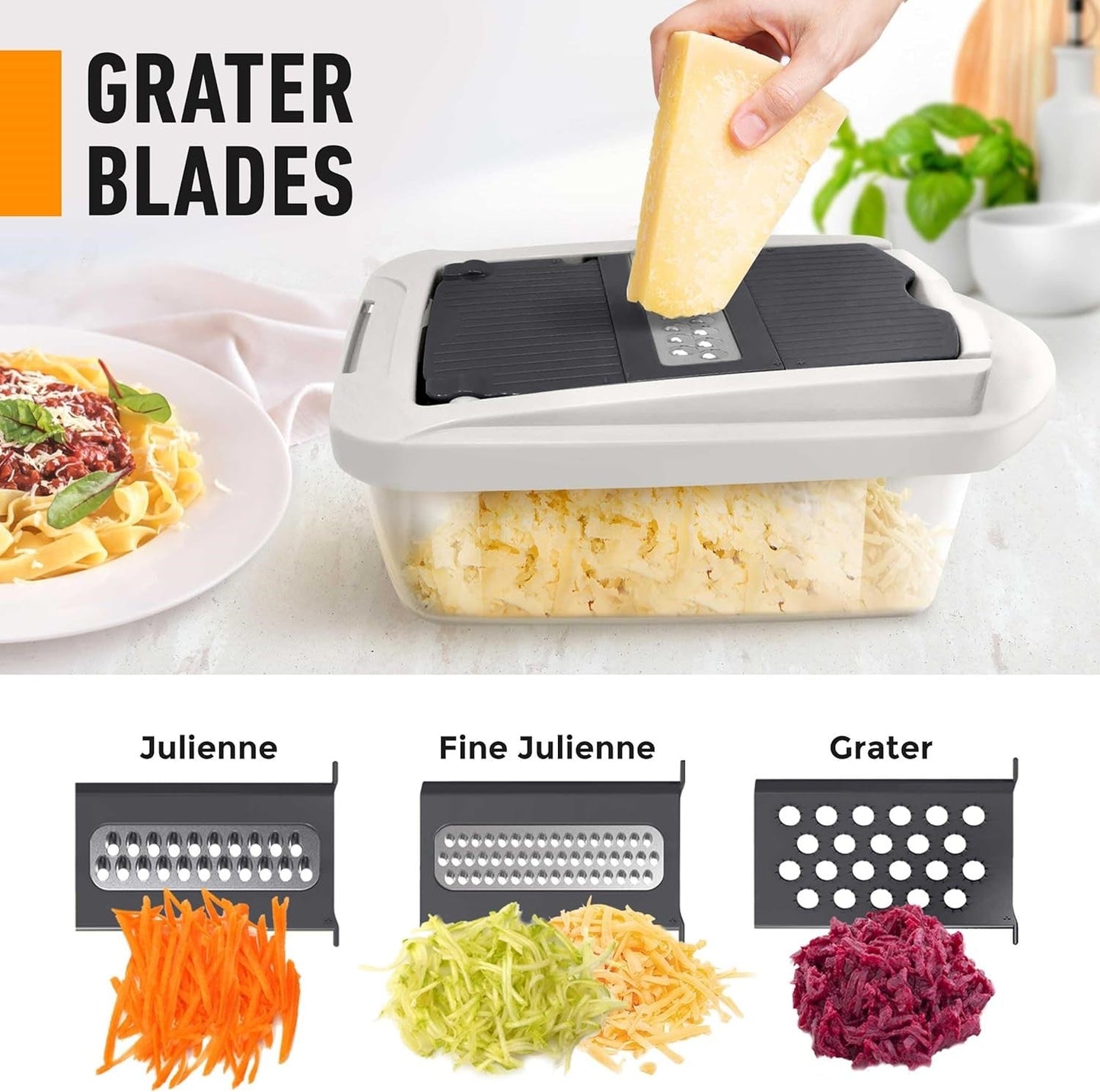 Multifunktionell grönsaksskärare med 8 blad – snabb och effektiv!