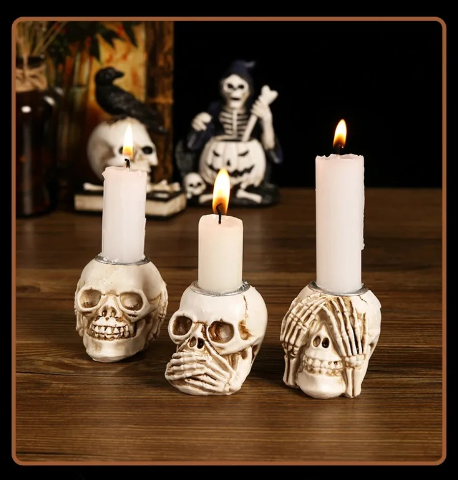 Elegant skelettljusstakeset till Halloween - 3 st.