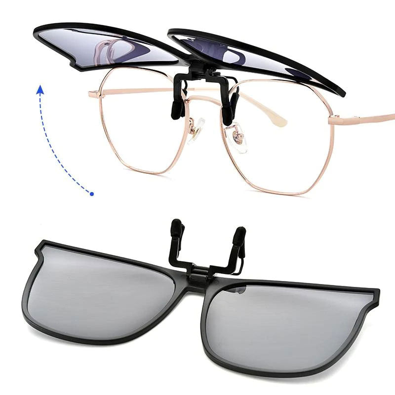 Polarisede Clip-on Solbriller med Foldbart Design