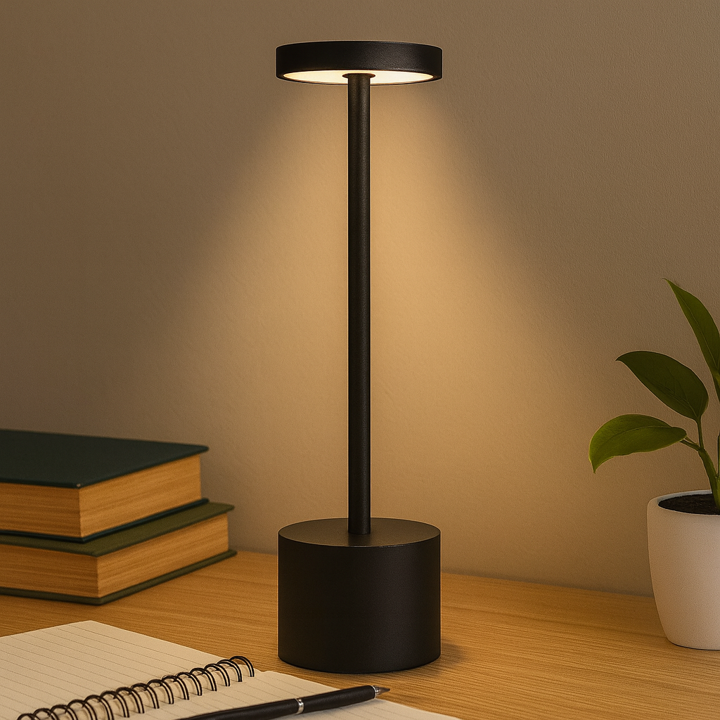 Trådlös bordslampa LED – Uppladdningsbar & Touch Dimbar