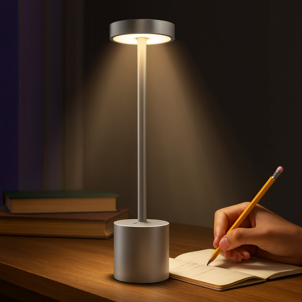 Trådlös bordslampa LED – Uppladdningsbar & Touch Dimbar