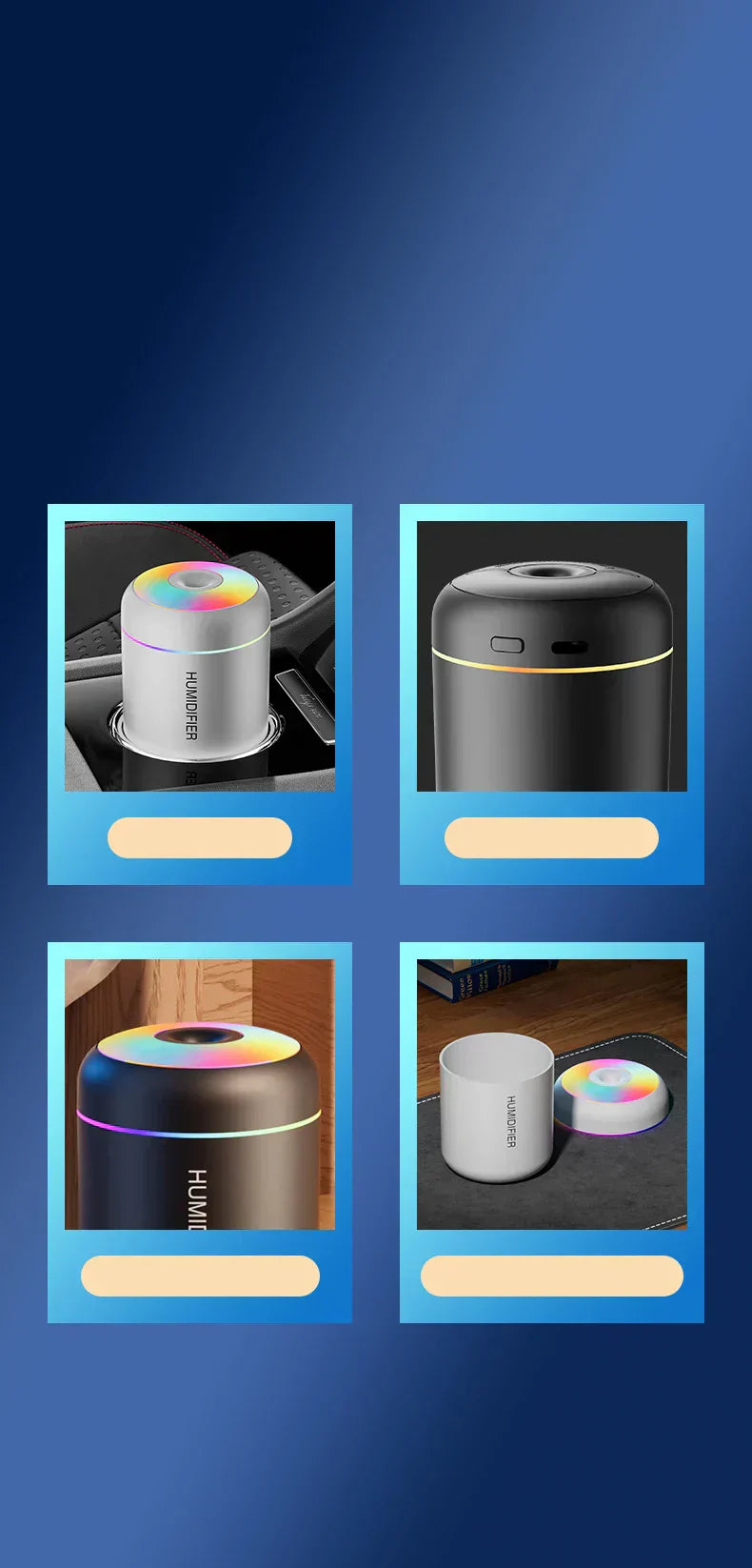 Mini luftfuktare med aromaterapi - USB-driven - Idealisk för bil och sovrum