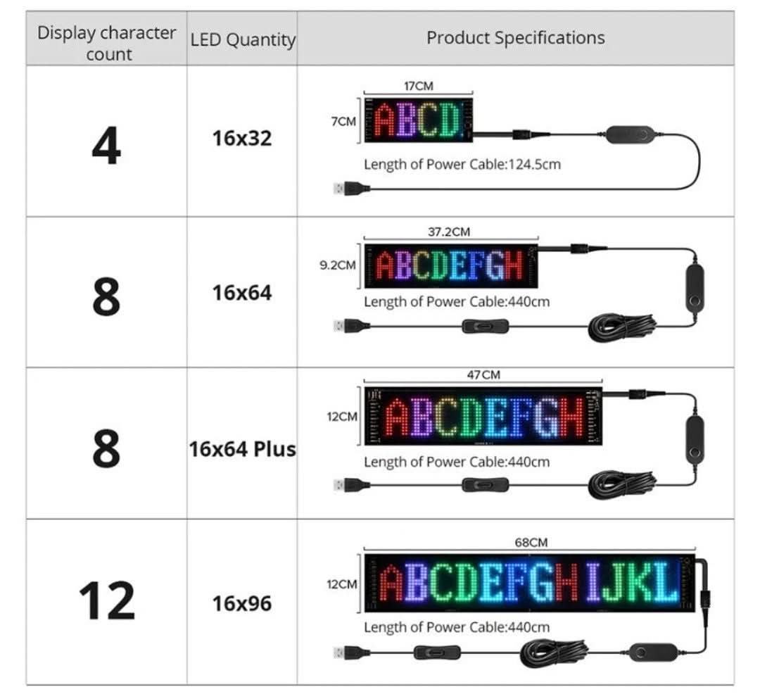 Anpassningsbar LED-skärm för Bil – GlowSign