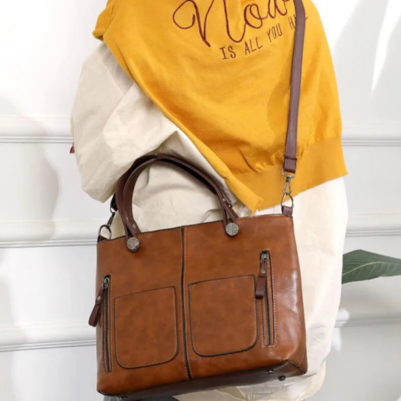Elegant Skuldertaske i Læder | Holdbar og Stilfuld | Justerbar Rem