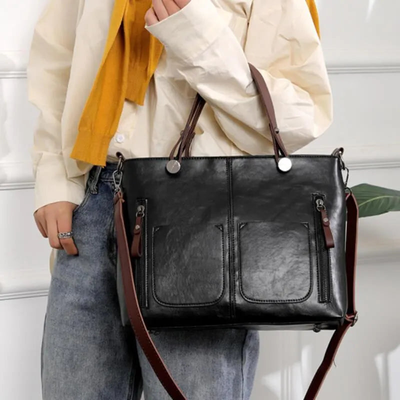 Elegant Skuldertaske i Læder | Holdbar og Stilfuld | Justerbar Rem