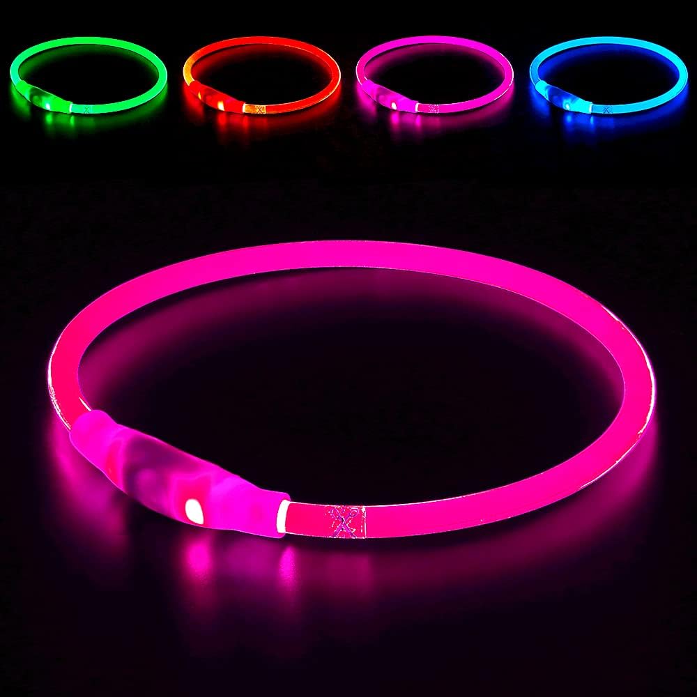 GlowSafe LED Hundhalsband – Uppladdningsbart USB Säkerhetsljus