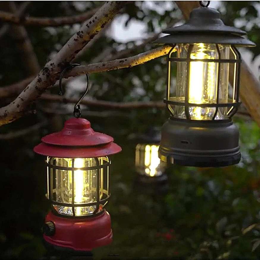 Uppladdningsbar campinglampa – Vintage LED med justerbart ljus