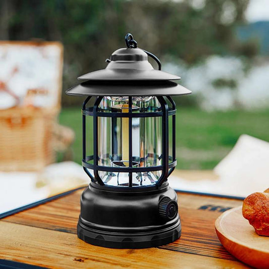 Uppladdningsbar campinglampa – Vintage LED med justerbart ljus
