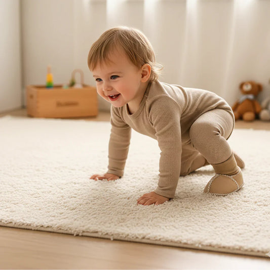 Varma Babyskor med Säkert Grepp och Mjukt Fleecefoder