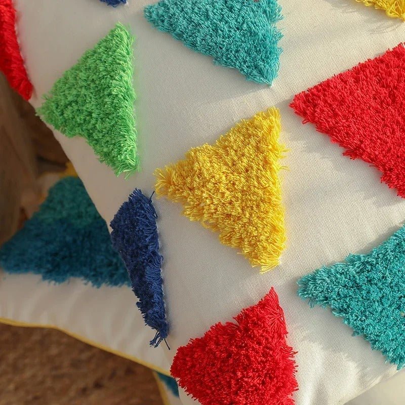 Örngott i linne med geometriskt mönster - Modern stil