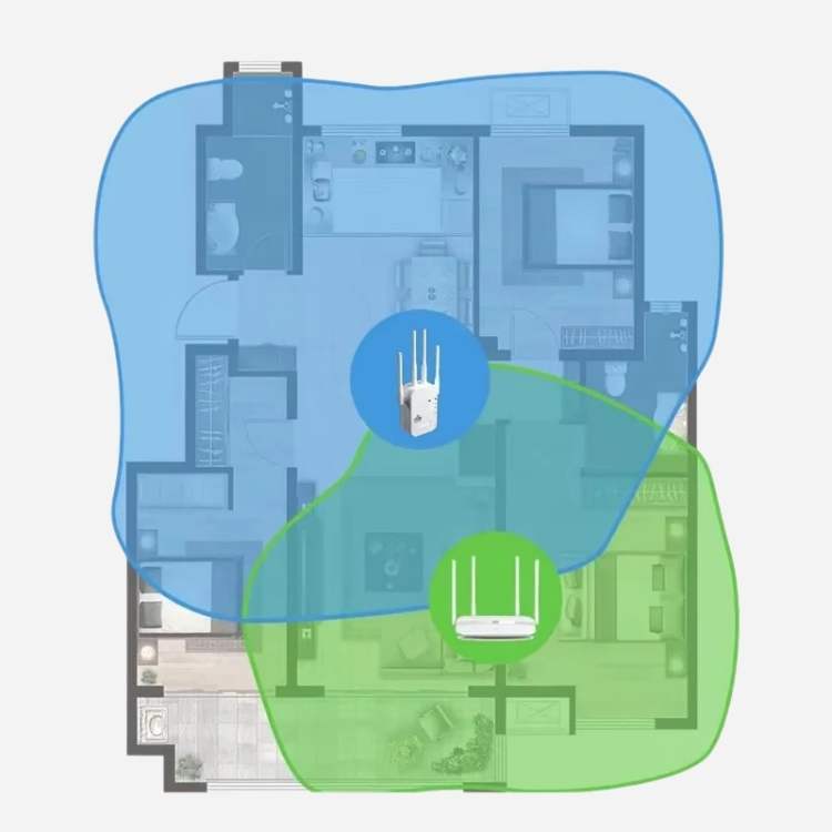 Langdistance Udendørs WiFi Booster | Dual-Band, 1200Mbps Hastighed for Total Dækning i Have & Garage