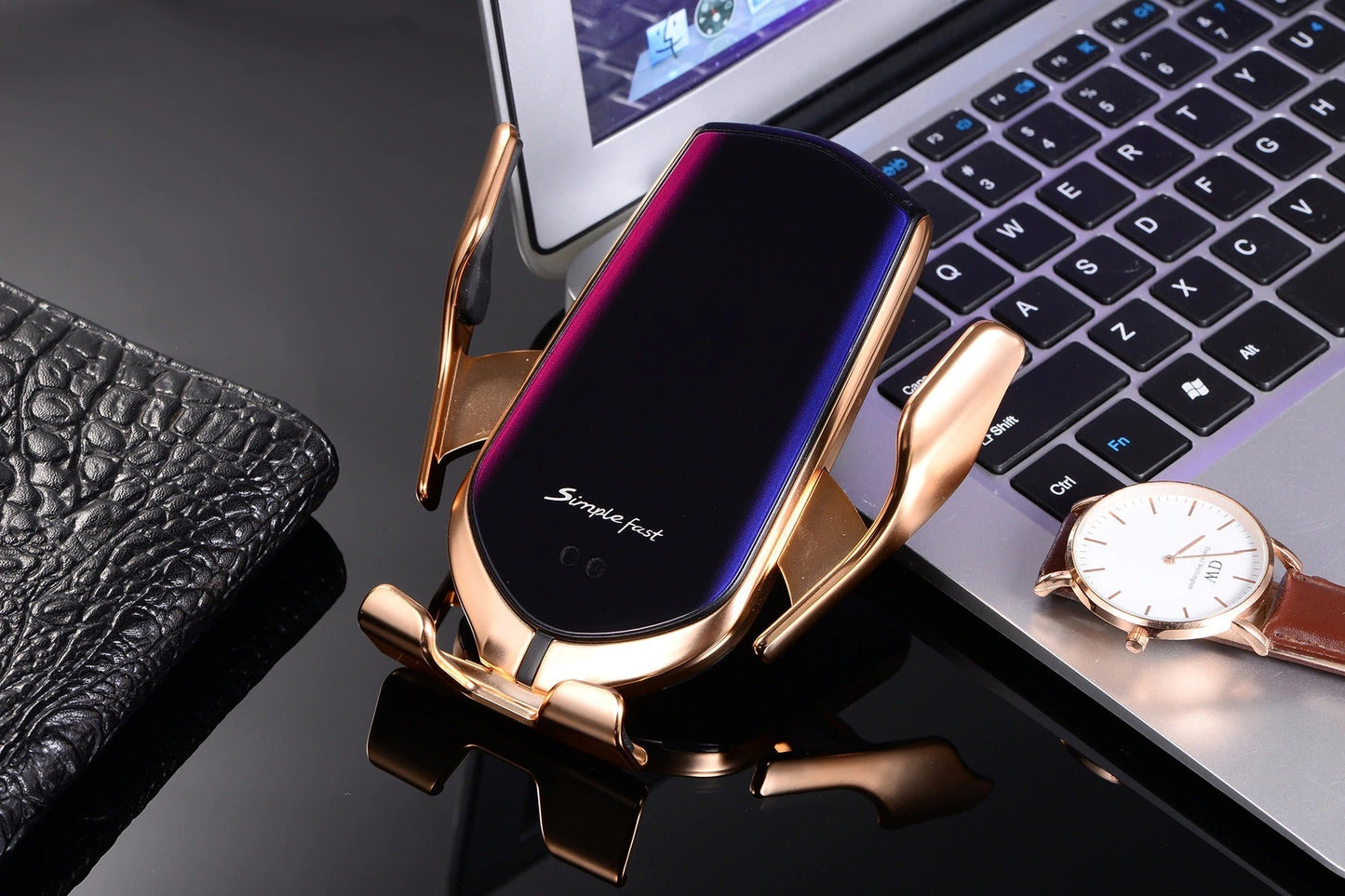 Luxuriøs Telefonholder med Trådløs Opladning