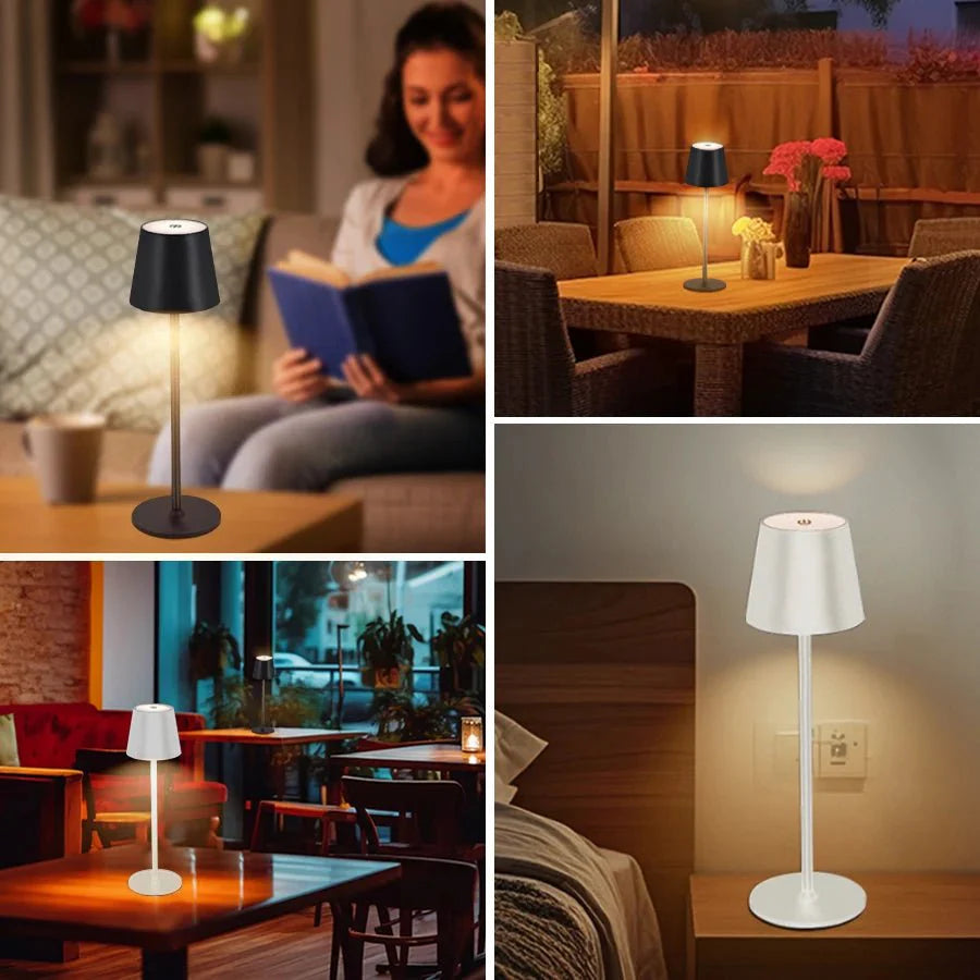 Opladelig LED Bordlampe med Dæmpbar Touch-funktion
