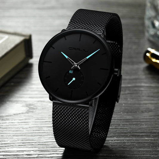 Minimalistisk Ur med Kvarts - Vandafvisende Design