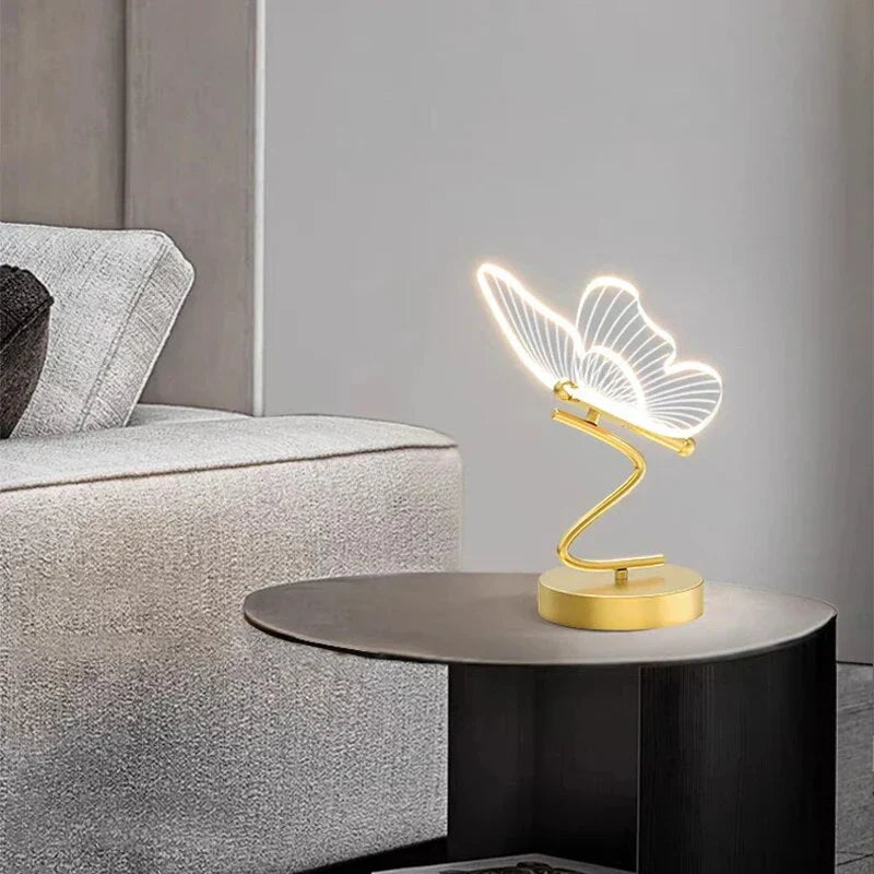 Skulptural LED-bordslampa med fjärilsform – Stämningsbelysning