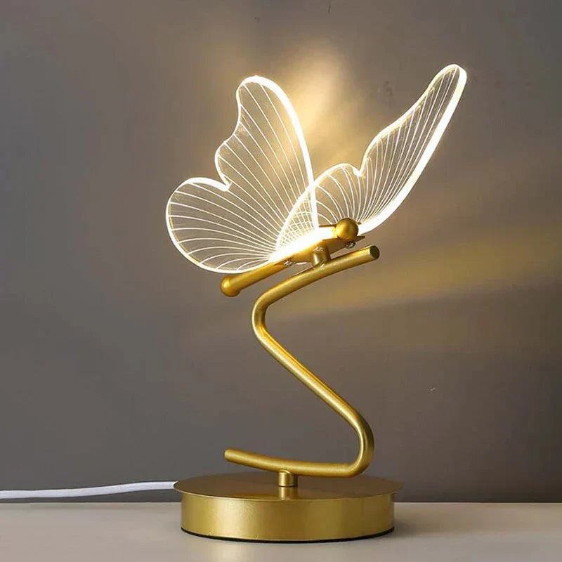 Skulptural LED-bordslampa med fjärilsform – Stämningsbelysning
