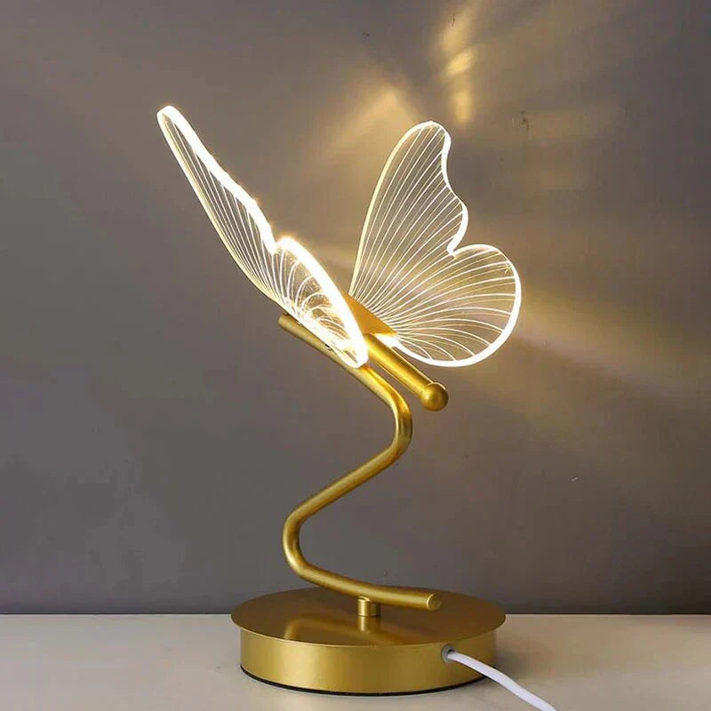 Skulptural LED-bordslampa med fjärilsform – Stämningsbelysning