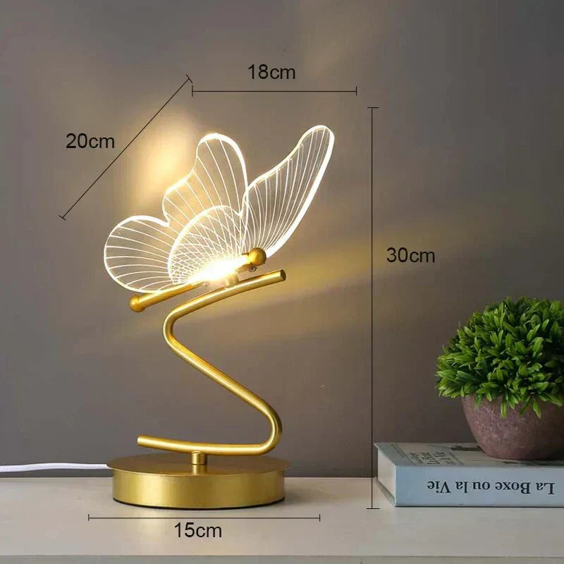 Skulptural LED-bordslampa med fjärilsform – Stämningsbelysning