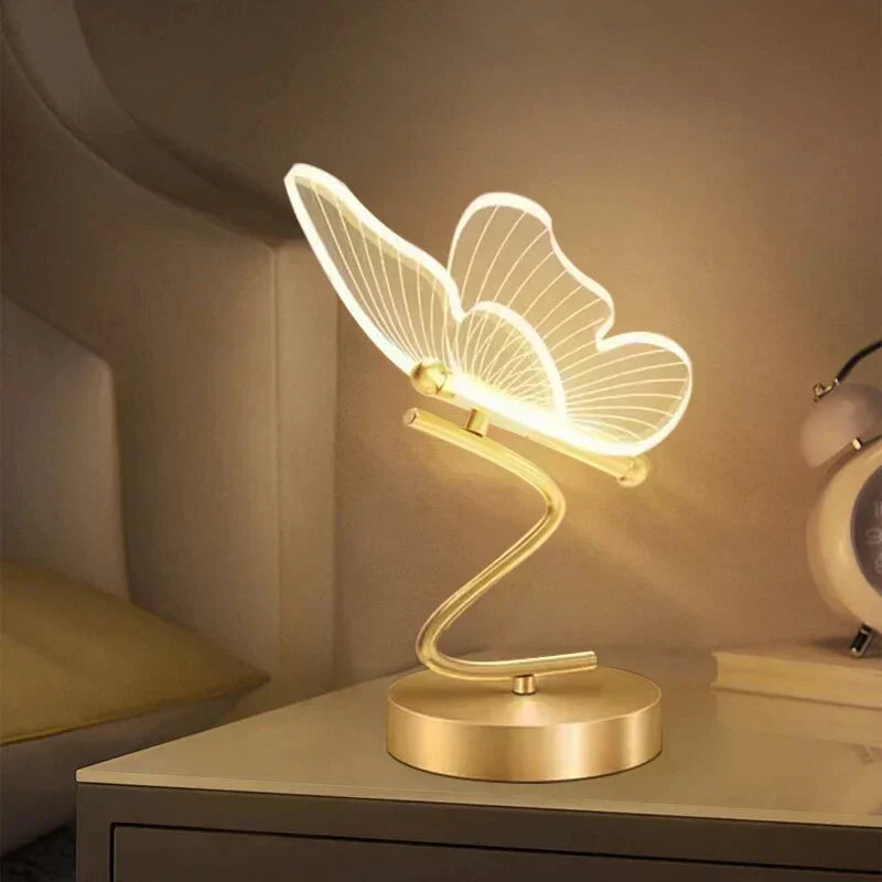 Skulptural LED-bordslampa med fjärilsform – Stämningsbelysning