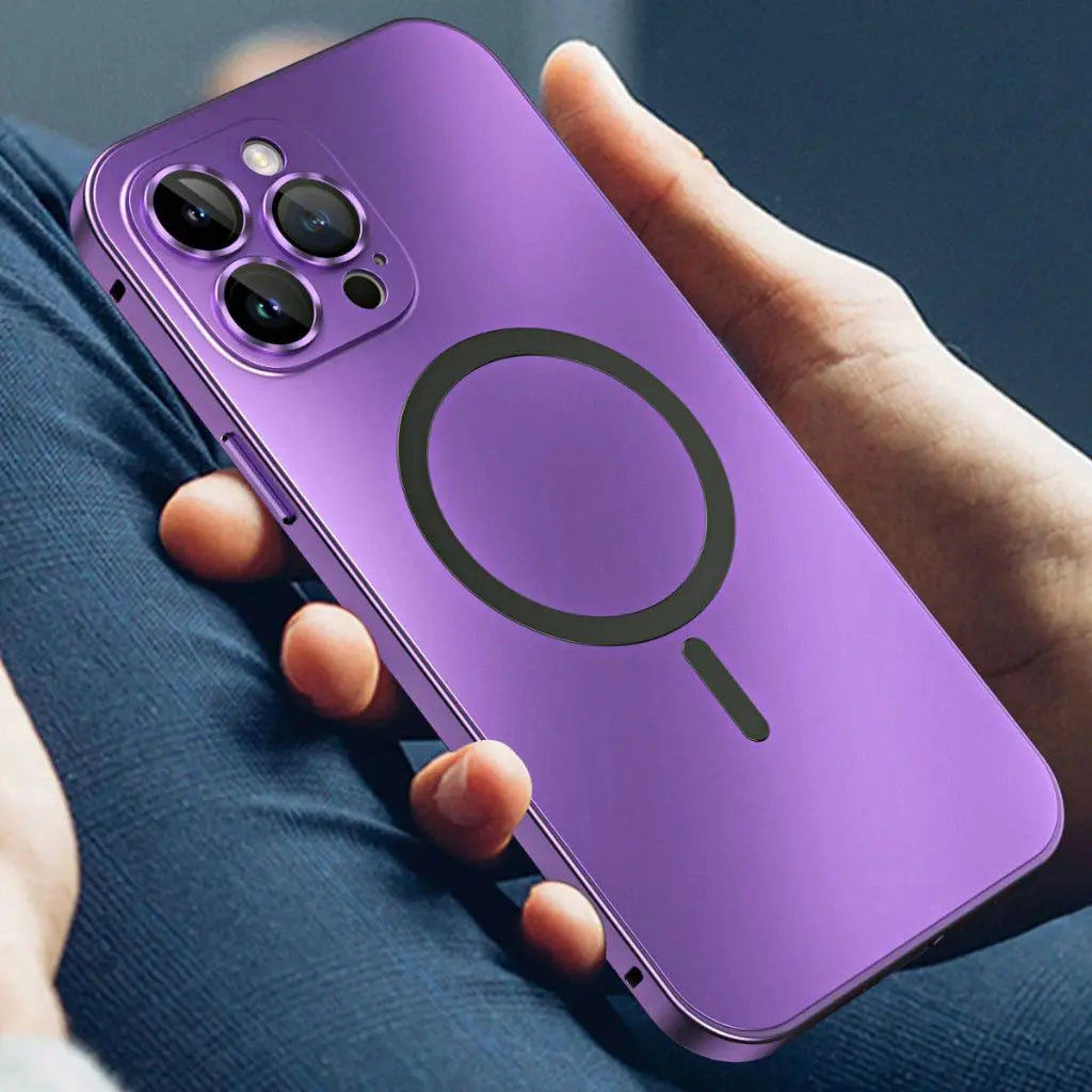 Elegant Magnetisk Metal Cover til iPhone - Slankt og Beskyttende
