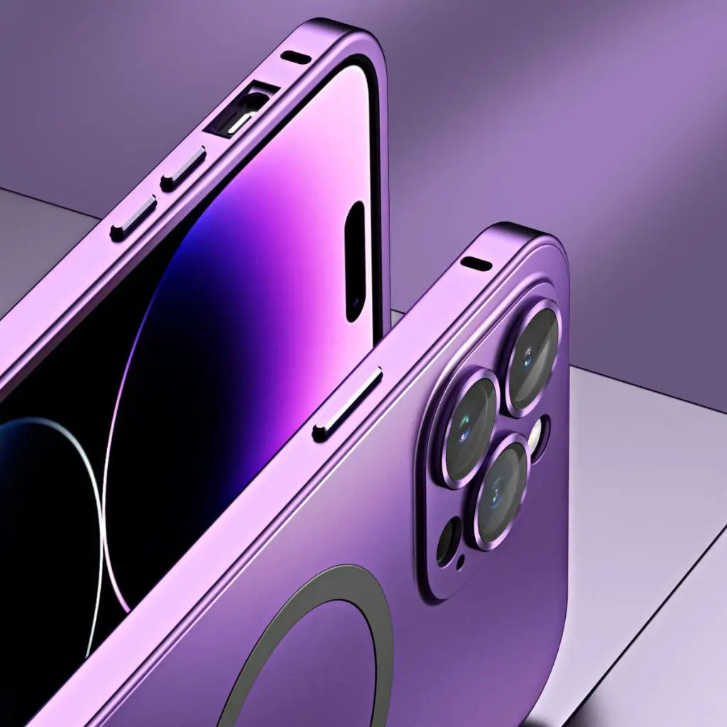 Slank beskyttelse til iPhone med magnetisk metalcover
