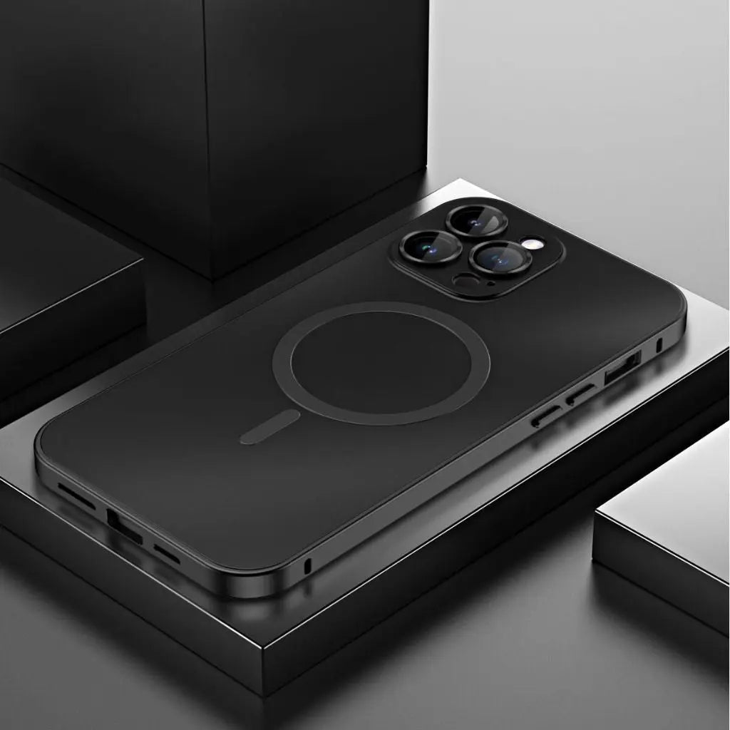 Elegant Magnetisk Metal Cover til iPhone - Slankt og Beskyttende