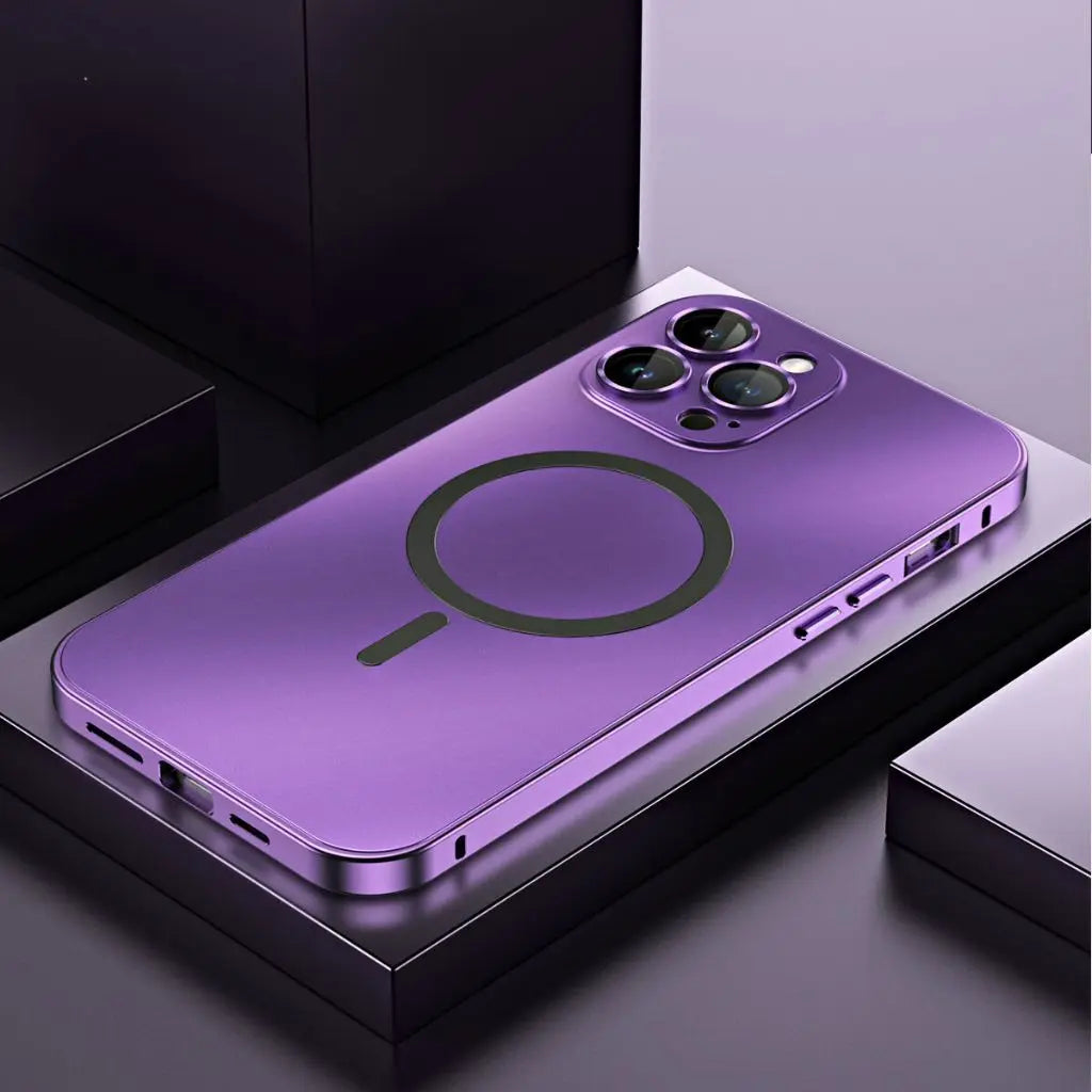 Elegant Magnetisk Metal Cover til iPhone - Slankt og Beskyttende
