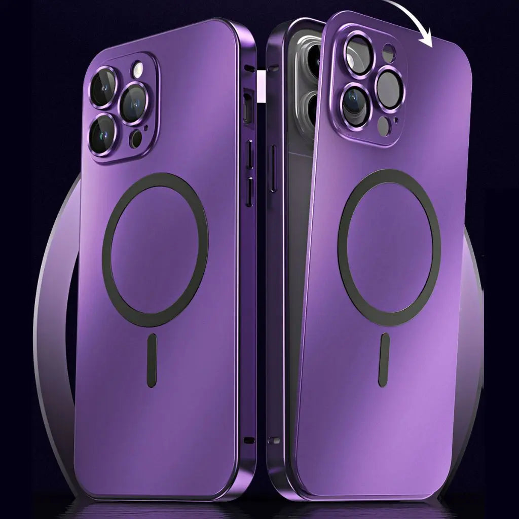 Elegant Magnetisk Metal Cover til iPhone - Slankt og Beskyttende
