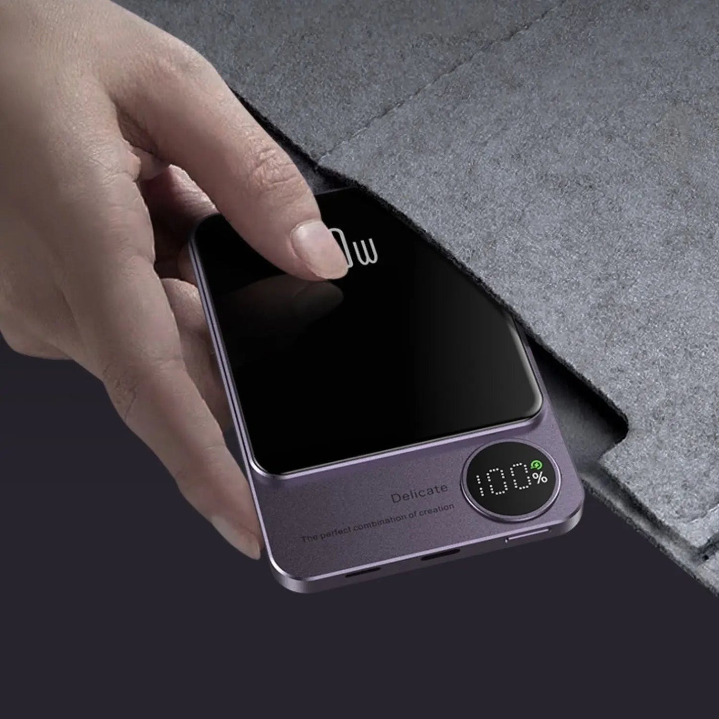 Slank Powerbank, bærbar trådløs magnetoplader