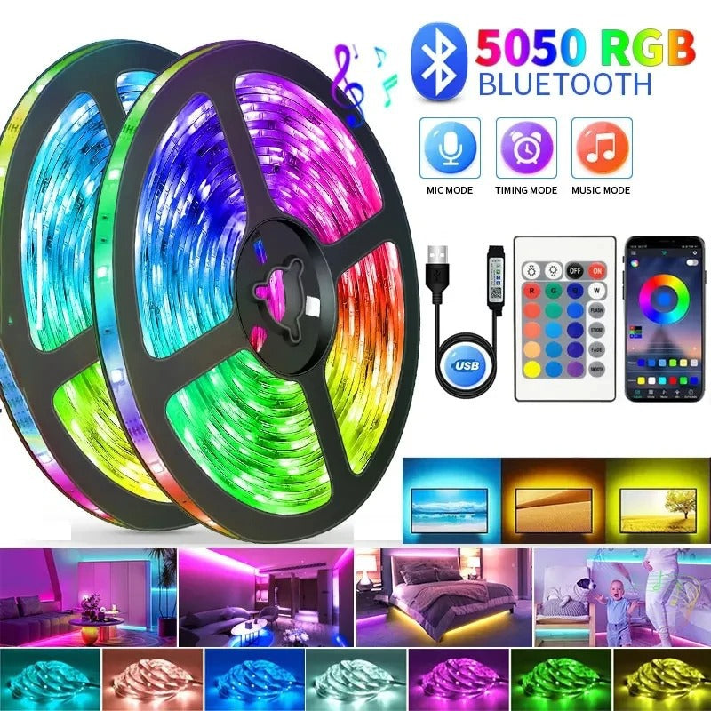 Fleksible RGB LED Lysstriber med USB – Skab Din Drømmebelysning