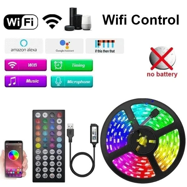 Fleksible RGB LED Lysstriber med USB – Skab Din Drømmebelysning