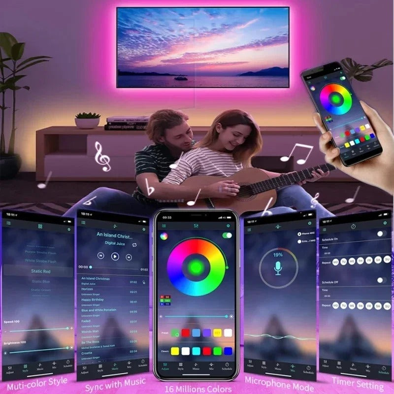 Fleksible RGB LED Lysstriber med USB – Skab Din Drømmebelysning