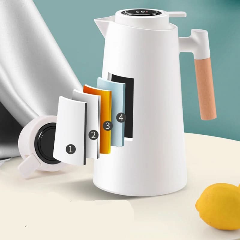 Elegant termokanna i glas med digital temperaturvisning