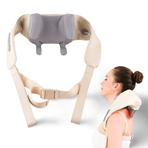 Bärbar nackmassager med värmefunktion