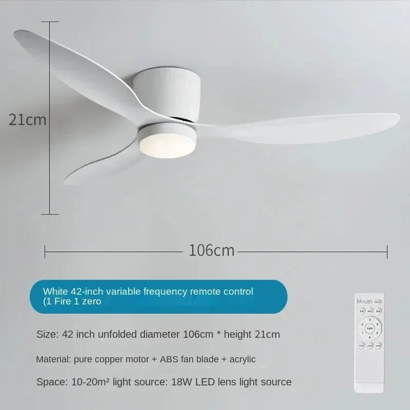 Energieffektiv LED Loftventilator med Fjernbetjening