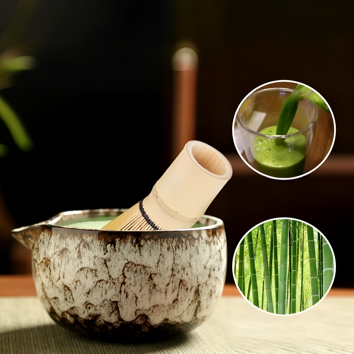 Traditionellt Matcha-set i keramik – 6 delar för teceremonier