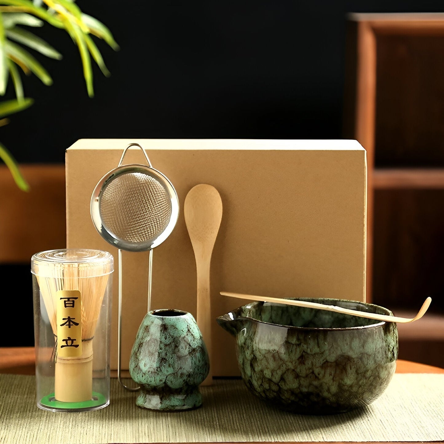 Traditionellt Matcha-set i keramik – 6 delar för teceremonier