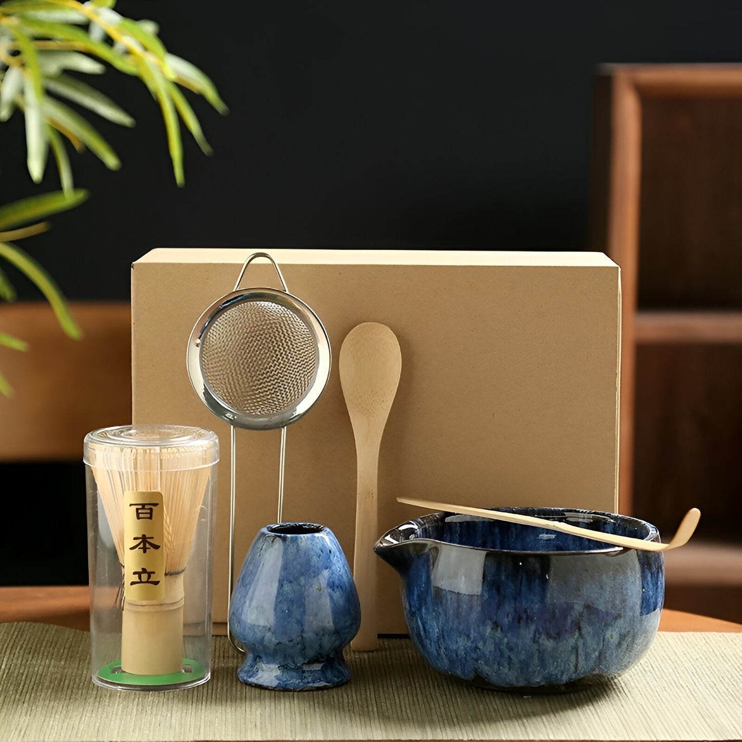 Traditionellt Matcha-set i keramik – 6 delar för teceremonier
