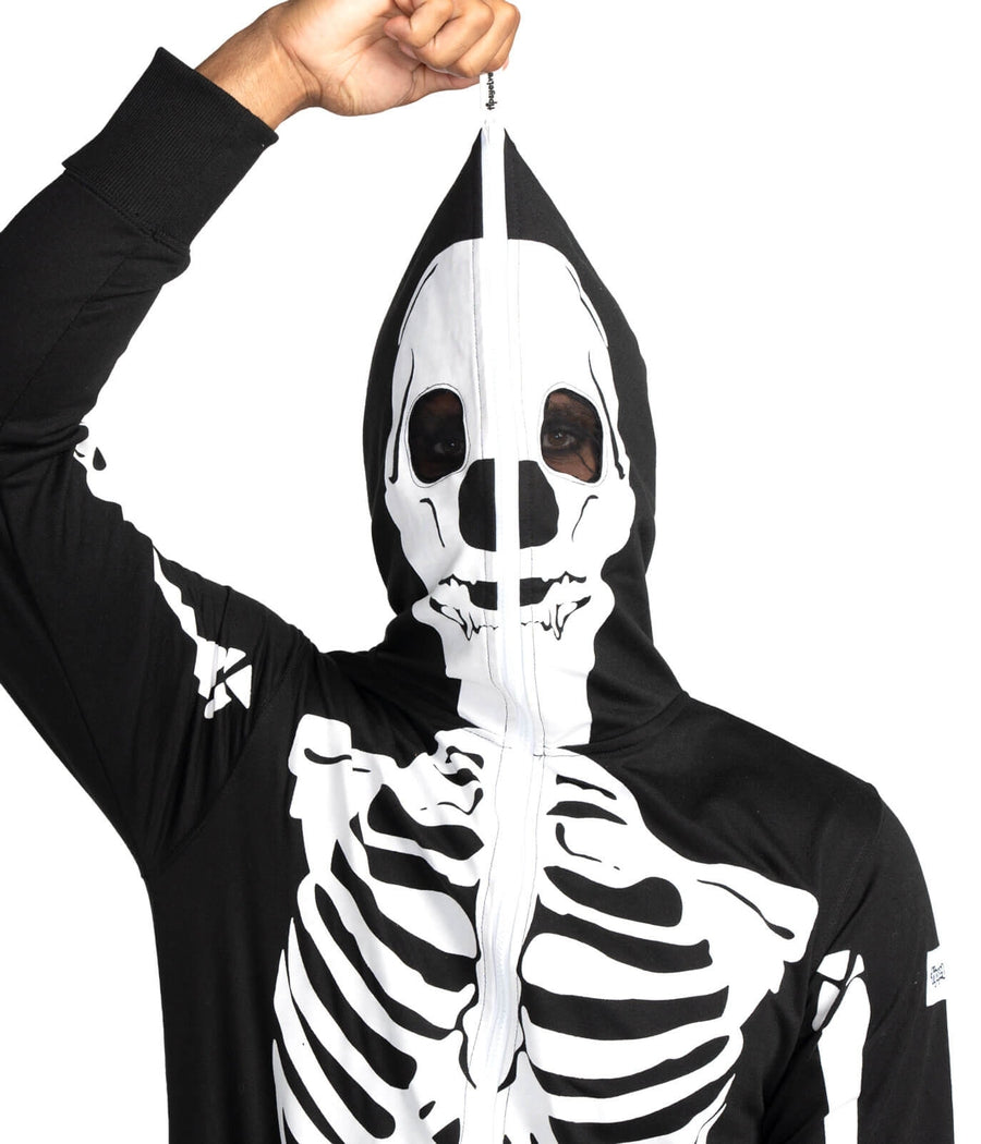 Fuldkrops Halloween Kostume til mænd med Skelet og Kranium