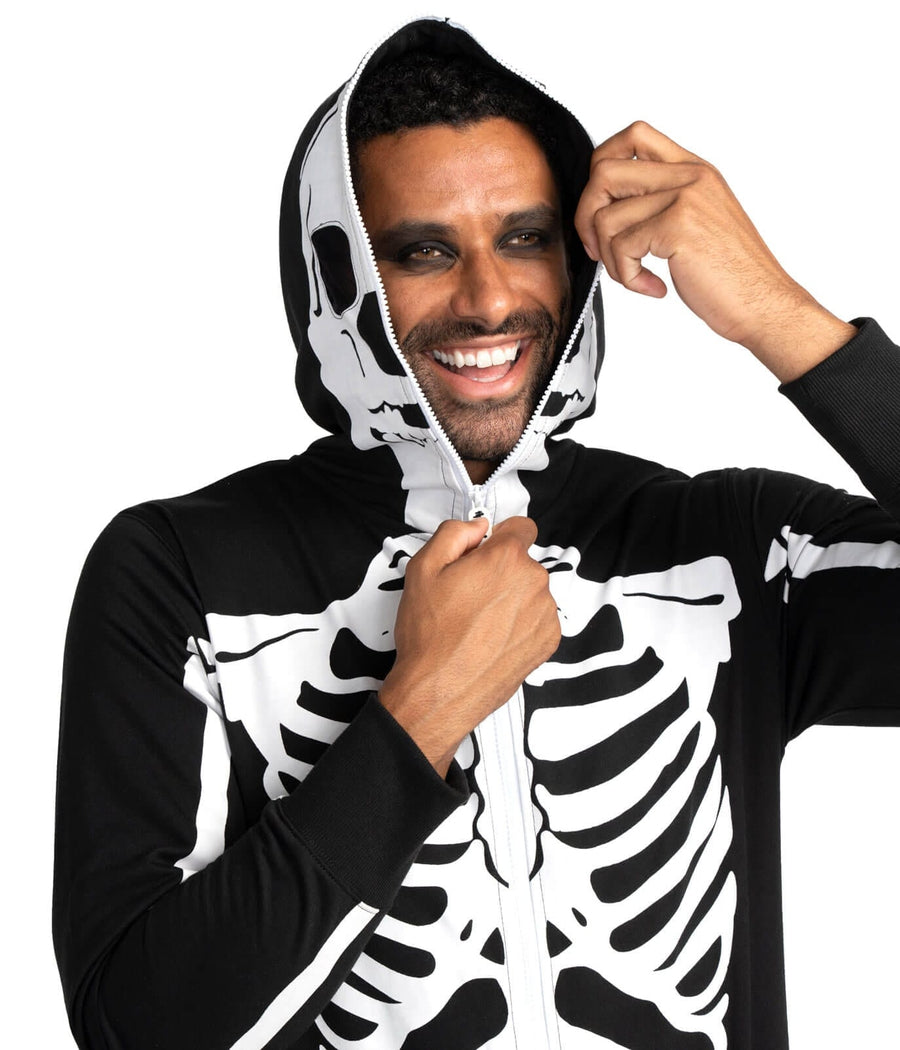 Fuldkrops Halloween Kostume til mænd med Skelet og Kranium